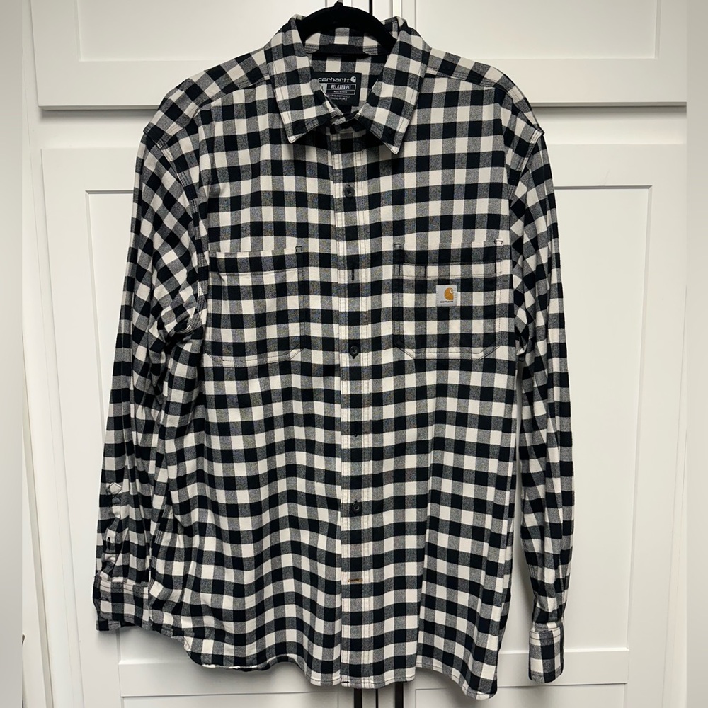 Carhartt Men’s Cotton Loose Fit Heavyweight Flannel Long Sleeve Shirt, Sz XL